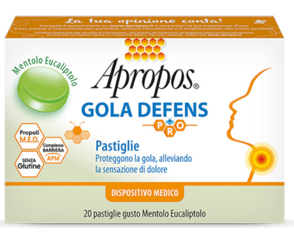 APROPOS GOLA DEFENS PRO 20 PASTIGLIE MENTOLO EUCALIPTO - maxifarmacia.it