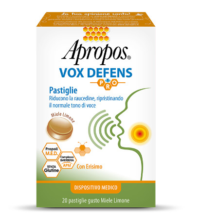 APROPOS VOX DEFENS PRO MIELE LIMONE 20 PASTIGLIE - maxifarmacia.it