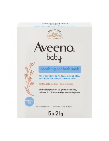 AVEENO BABY BAGNO LENITIVO ALL'AVENA 5 BUSTE DA 21g - maxifarmacia.it
