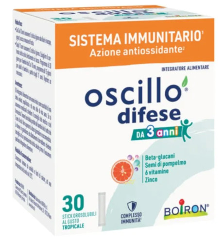 BOIRON-OSCILLO-DIFESE-DA-3-ANNI-30-STICK-OROSOLUBILI-GUSTO-TROPICAL