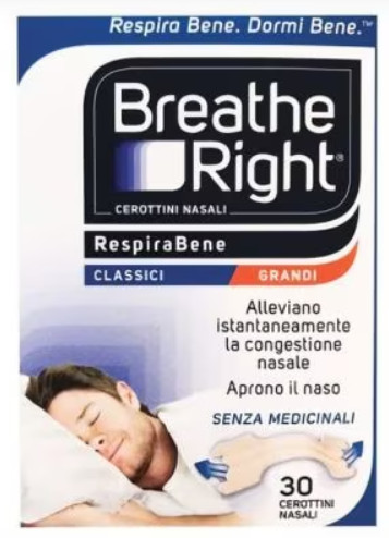  BREATHE RIGHT 30 CEROTTI NASALI CLASSICI GRANDI - maxifarmacia.it