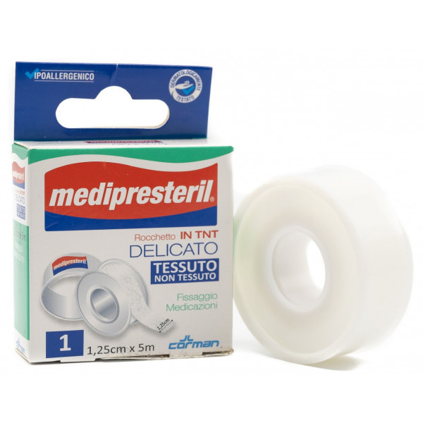 MEDIPRESTERIL CEROTTO IN ROCCHETTO TNT DELICATO M5X1,25CM - maxifarmacia.it
