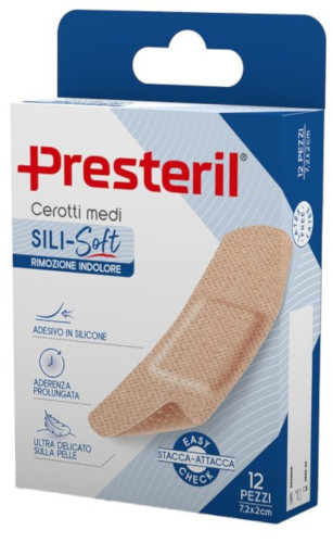 PRESTERIL SILI-SOFT SKIN 7,2X2 CM 12 CEROTTI - maxifarmacia.it