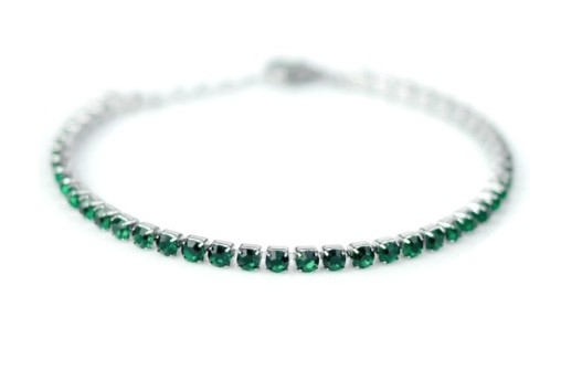COLLANA TENNIS ACCIAIO CRISTALLI SMERALDO - maxifarmacia.it