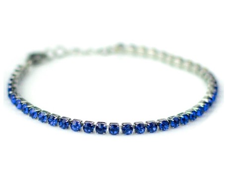 COLLANA TENNIS ACCIAIO CRISTALLI ZAFFIRO - maxifarmacia.it