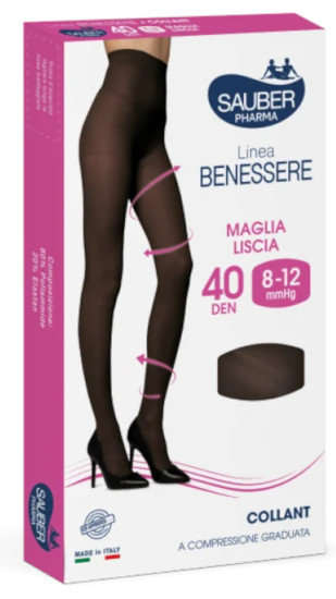 SAUBER COLLANT VELATO MAGLIA LISCIA 40 DENARI NERO TG. 5 - maxifarmacia.it