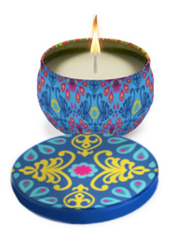 MAIOLICHE COLORS CANDELA CITRONELLA EUCALIPTO BLUE 120 G - maxifarmacia.it