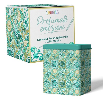 MAIOLICHE COLORS CANDELA PERSONALIZZABILE  WILD MUSK SOTTOBOSCO 220g - maxifarmacia.it