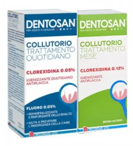 DENTOSAN BIPACK COLLUTORIO MESE  0,12% 200 ML + COLLUTORIO QUOTIDIANO 0,05%  200 ML - maxifarmacia.it