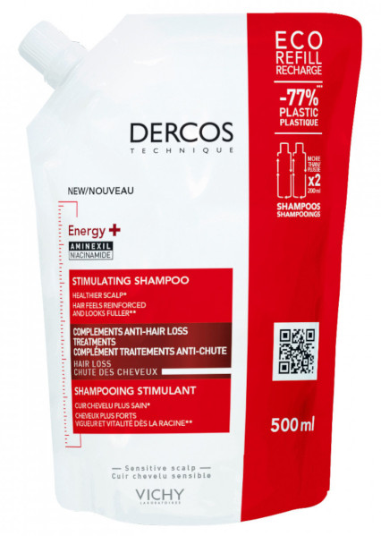 DERCOS ENERGY+ SHAMPOO ENERGIZZANTE ANTI CADUTA ECO-RICARICA 500 ml - maxifarmacia.it