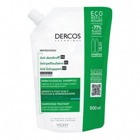 DERCOS SHAMPOO DS ANTI FORFORA ECO RICARICA 500ml - maxifarmacia.it
