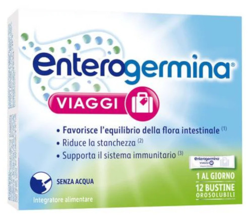 ENTEROGERMINA VIAGGI 12 BUSTINE OROSOLUBILI SENZ'ACQUA - maxifarmacia.it