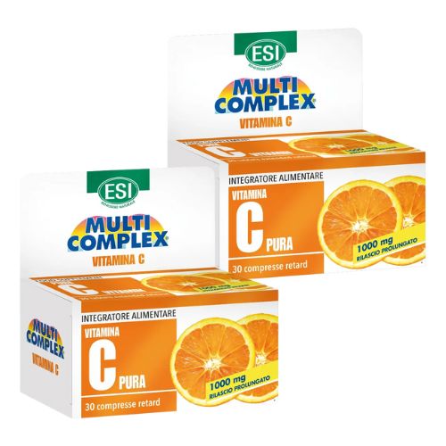 ESI MULTICOMPLEX VITAMINA C PURA 1000MG RETARD BIPACK 30+30 COMPRESSE - maxifarmacia.it