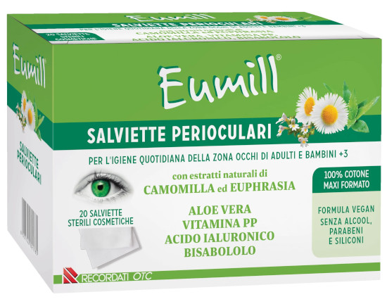 EUMILL SALVIETTE PERIOCULARI DA 20 SALVIETTE STERILI COSMETICHE - maxifarmacia.it