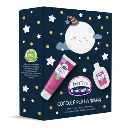 EUPHIDRA AMIDOMIO BOX COCCOLE PER LA NANNA 1 OLIO CORPO 200ML + 1 DOCCIA SHAMPOO 250ML - maxifarmacia.it