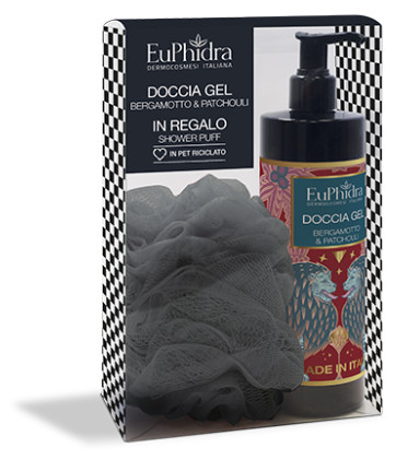 EUPHIDRA COFANETTO DOCCIA GEL BERGAMOTTO & PATCHOULI 400ML + SHOWER PUFF - maxifarmacia.it