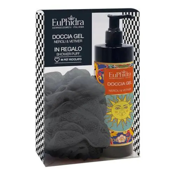 EUPHIDRA COFANETTO DOCCIA GEL NEROLI E VETIVER 400ML + SHOWER PUFF - maxifarmacia.it