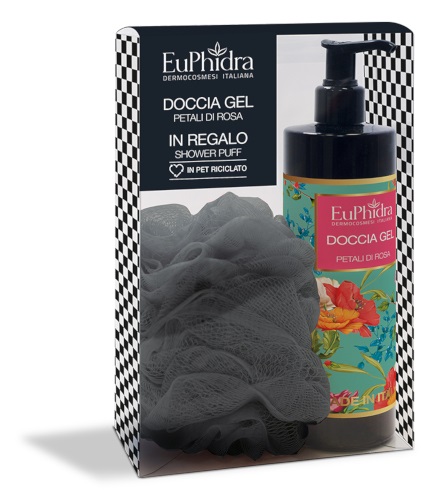 EUPHIDRA COFANETTO DOCCIA GEL PETALI DI ROSA 400ML + SHOWER PUFF - maxifarmacia.it