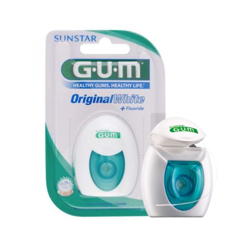 GUM ORIGINAL WHITE FILO INTERDENTALE 30 M - maxifarmacia.it