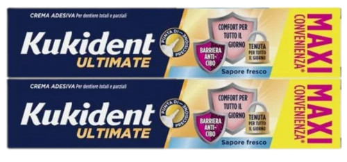 KUKIDENT ULTIMATE BARRIERA ANTICIBO SAPORE FRESCO 57 G BIPACK - maxifarmacia.it