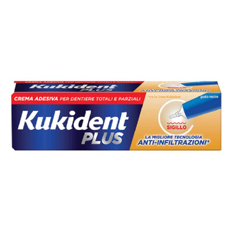 KUKIDENT PLUS SIGILLO ANTI INFILTRAZIONI CREMA ADEISVA PER DENTIERE 40G - maxifarmacia.it