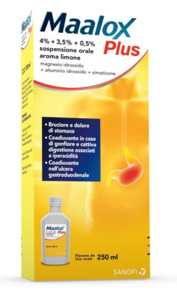 MAALOX PLUS*OS SOSP 4+3,5+0,5% - maxifarmacia.it