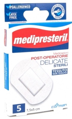 MEDIPRESTERIL 5 MEDICAZIONI POST OPERATORIE DELICATE STERILI 7.5X5 CM - maxifarmacia.it