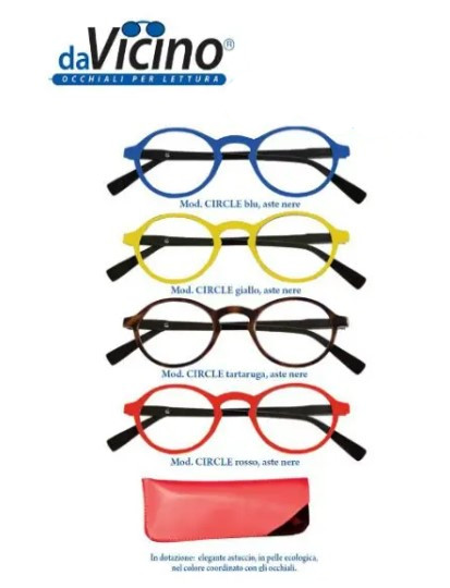 OCCHIALE DA LETTURA PREMONTATO CIRCLE ROSSO1,00 DIOTTRIA - maxifarmacia.it