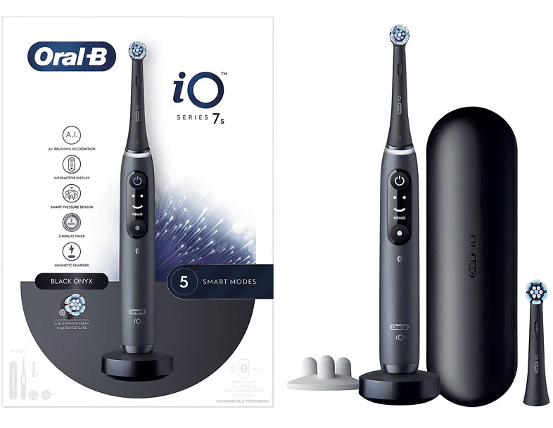 ORAL-B SPAZZOLINO ELETTRICO iO SERIES 7S  BLACK ONYX + 2 REFILL - maxifarmacia.it