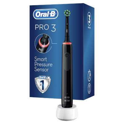 ORAL-B PRO 3 BLACK SPAZZOLINO ELETTRICO + 2 REFILL - maxifarmacia.it