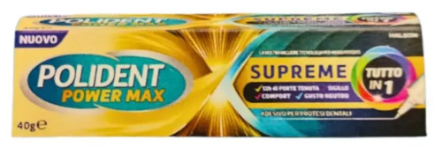 POLIDENT POWER MAX SUPREME TUTTO IN 1 CREMA ADESIVA PROTESI 70G - maxifarmacia.it