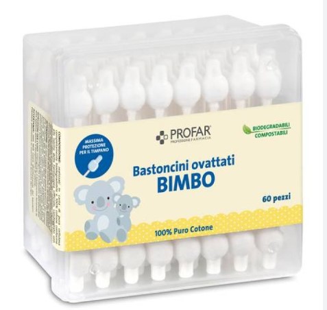 PROFAR BASTONCINI OVATTATI BIMBO 60 PEZZI - maxifarmacia.it