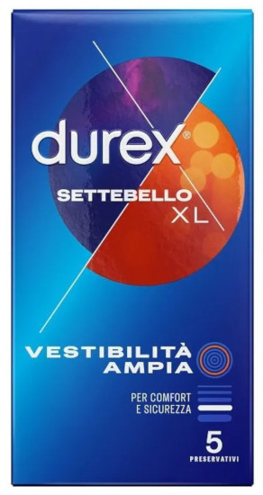 DUREX SETTEBELLO XL VESTIBILITA' AMPIA 5 PROFILATTICI - maxifarmacia.it