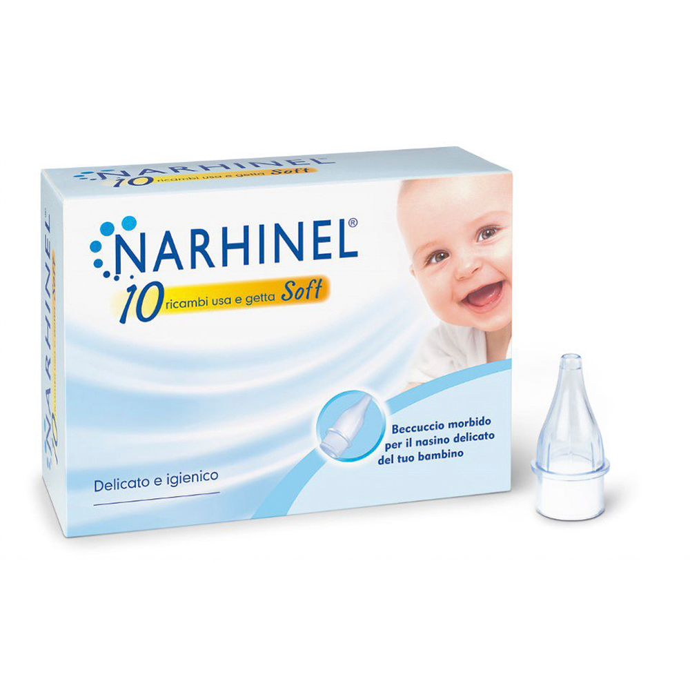 NARHINEL 10 RICAMBI USA E GETTA SOFT PER ASPIRATORE NASALE  - maxifarmacia.it