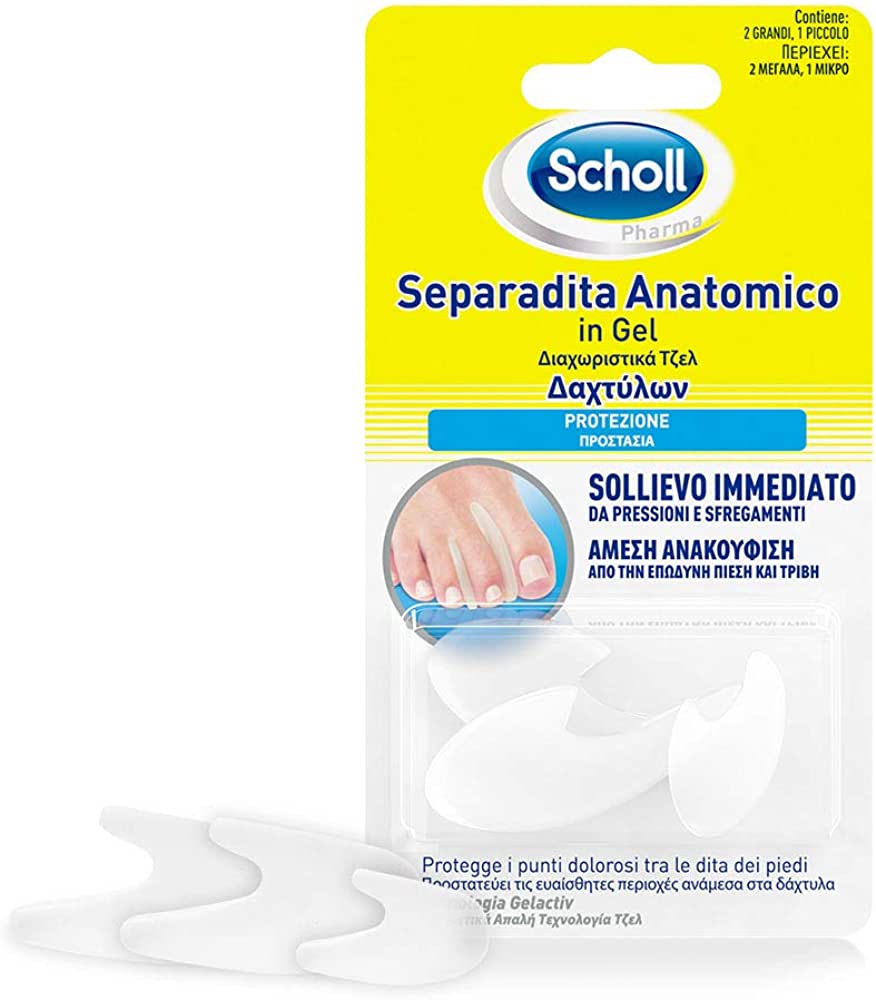 SCHOLL SEPARADITA ANATOMICO IN GEL 2 GRANDI + 1 PICCOLO - maxifarmacia.it