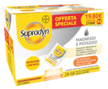 SUPRADYN MAGNESIO E POTASSIO INTEGRATORE da 14+24 BUSTINE - maxifarmacia.it