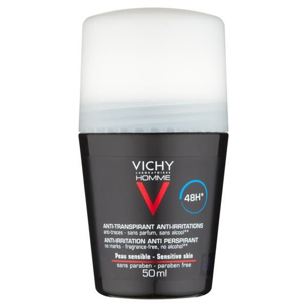 VICHY HOMME DEODORANTE ROLL-ON ANTI-TRASPIRANTE EFFETTO LENITIVO 48H 50ml - maxifarmacia.it