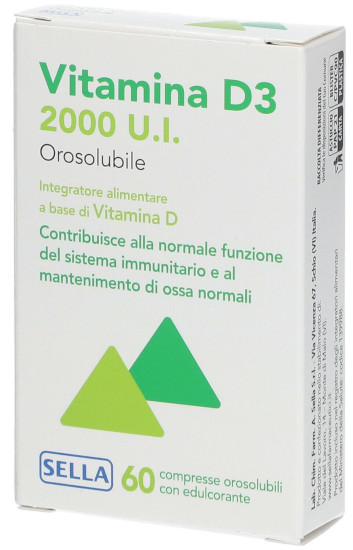 SELLA VITAMINA D3 2000UI OROSOLUBILE 60 COMPRESSE - maxifarmacia.it