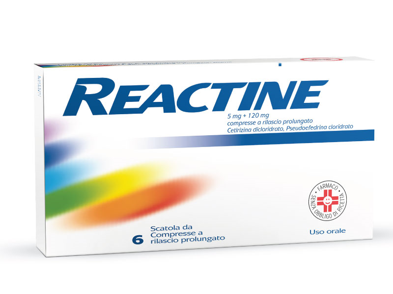 REACTINE*6CPR 5MG+120MG RP - maxifarmacia.it