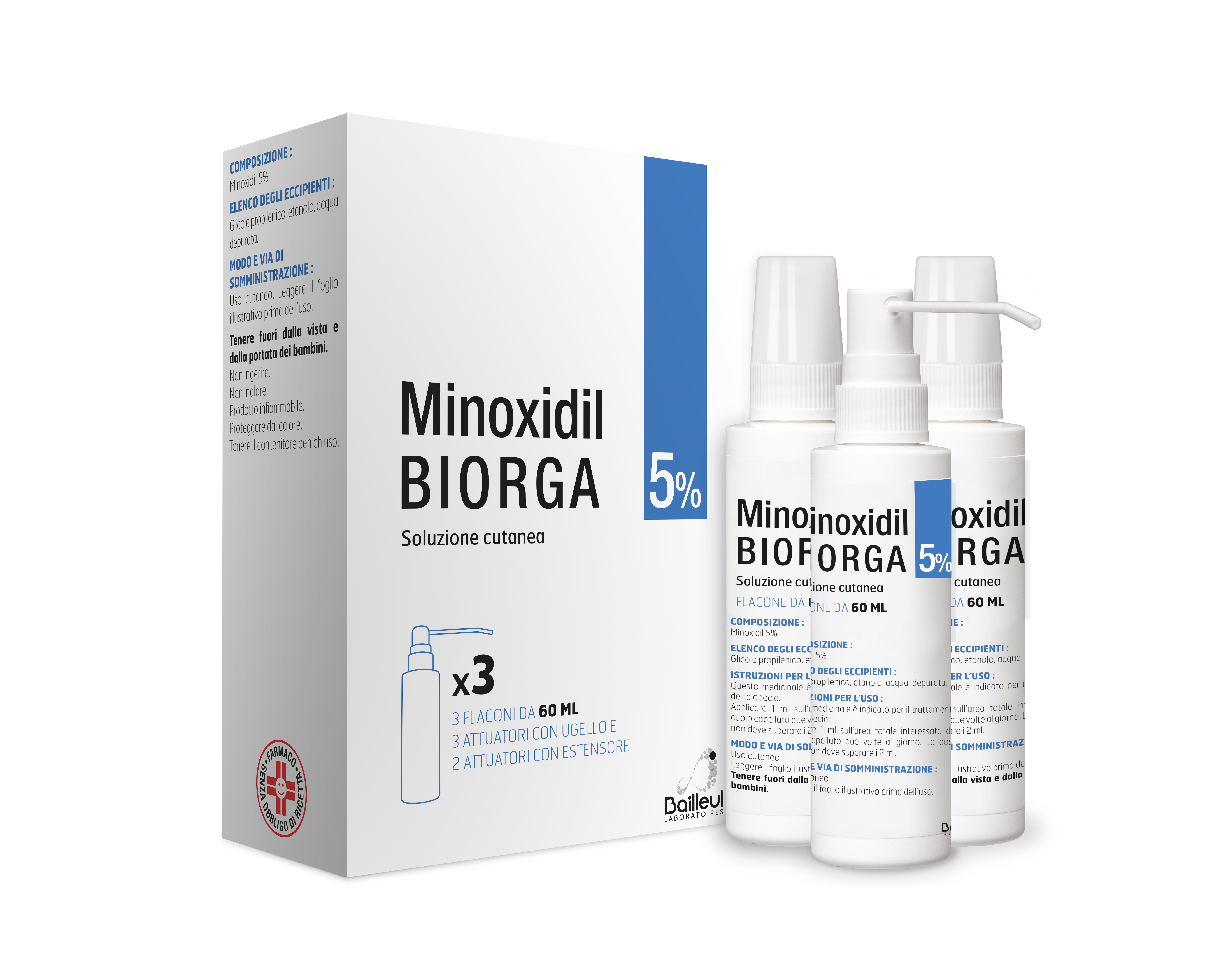MINOXIDIL BIORGA*SOL CUT 3FL5% - maxifarmacia.it