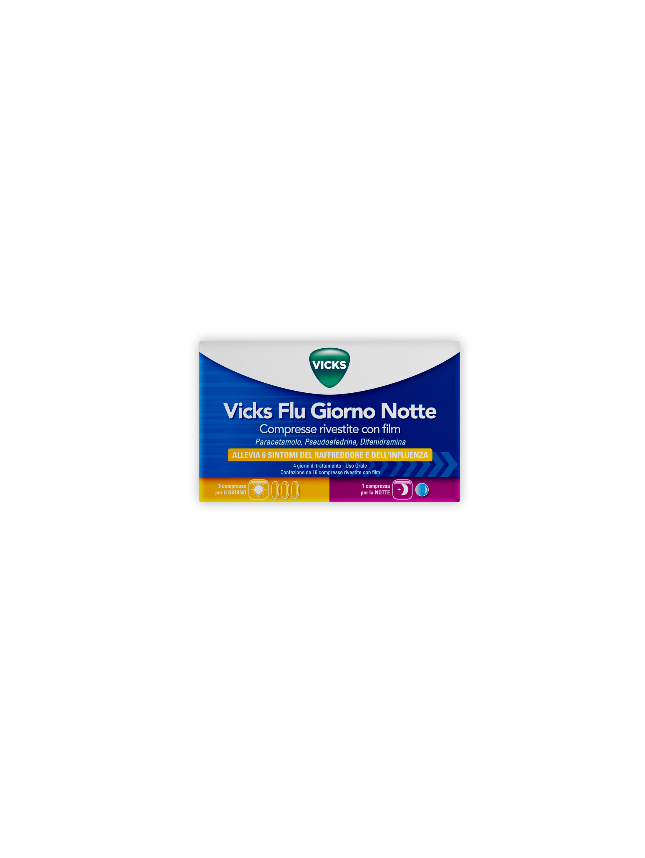 VICKS FLU GIORNO NOTTE*12+4CPR - maxifarmacia.it