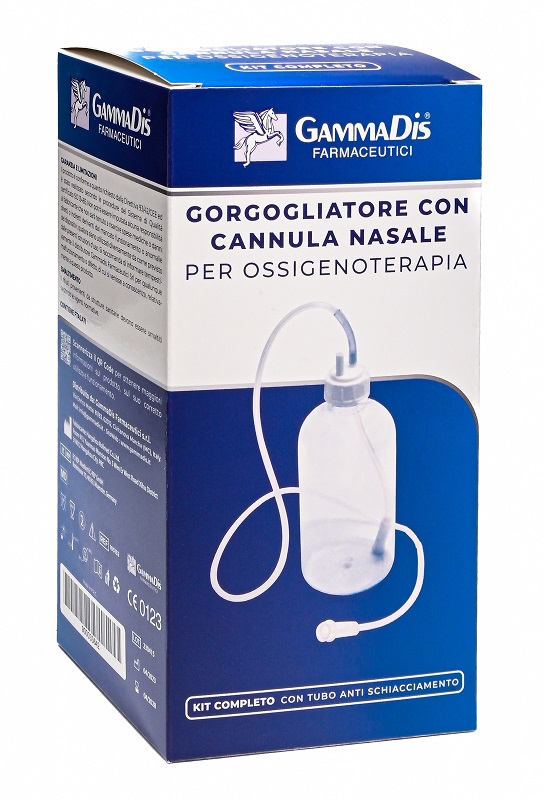 GORGOGLIATORE PER OSSIGENOTERAPIA CON OCCHIALE + CANNULA NASALE GAMMADIS - maxifarmacia.it