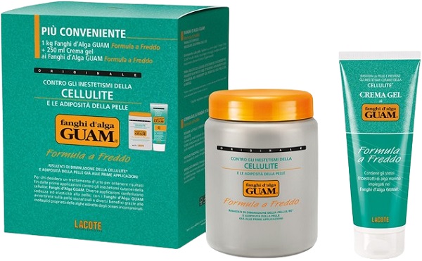 GUAM FANGHI D'ALGA CONFEZIONE CONVENIENZA FREDDA CON FANGHI D'ALGA GUAM 1 KG + CREMA GEL 250 ML FORMULA A FREDDO - maxifarmacia.it