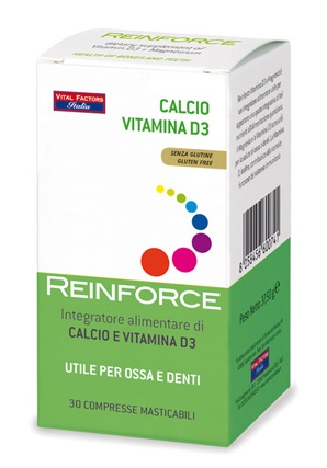 REINFORCE CALCIO + VITAMINA D3 30 COMPRESSE MASTICABILI - maxifarmacia.it