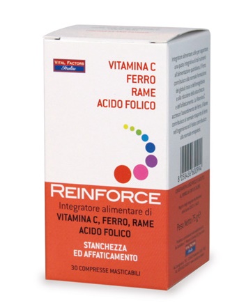 REINFORCE FERRO + RAME + VITAMINA C 30 COMPRESSE MASTICABILI - maxifarmacia.it