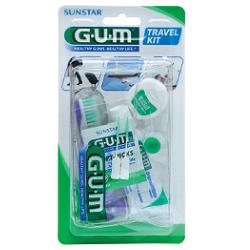 GUM TRAVEL KIT VIAGGIO 1 SPAZZOLINO PIEGHEVOLE GUM TRAVEL + 1 DENTIFRICIO VIAGGIO 12 ML + 1 ROCCHETTO FILO INTERDENTALE 10MT + 2 SCOVOLINI GOMMA GUM SOFT PICKS - maxifarmacia.it
