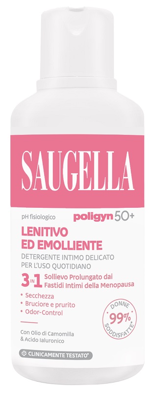 SAUGELLA POLIGYN 50+ DETERGENTE INTIMO LENITIVO ED EMOLLIENTE 500 ML - maxifarmacia.it