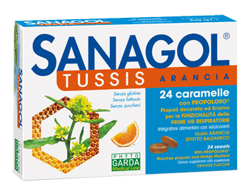 SANAGOL TUSSIS ARANCIA 24 CARAMELLE - maxifarmacia.it