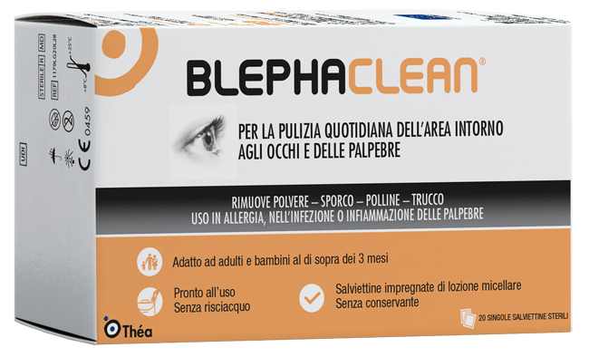 BLEPHACLEAN GARZE OCULARI STERILI A BASE DI ACIDO IALURONICO 20 PEZZI - maxifarmacia.it