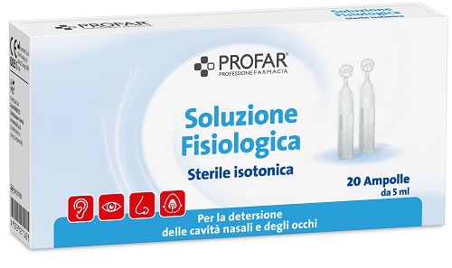 SOLUZIONE FISIOLOGICA STERILE ISOTONICA PROFAR 20 AMPOLLE DA 5 ML - maxifarmacia.it